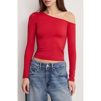 Good American Weightless One-Shoulder Top in Ruby at Nordstrom, Size 3X-Large