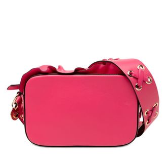Valentino Pre-owned Valentino Leather Ruffle Trim Crossbody Ladies 69UXIO20KUXHX0DR