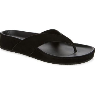 Jeffrey Campbell Relaxer Platform Thong Sandal in Black Suede Black at Nordstrom, Size 8.5