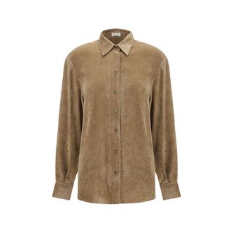 Brunello Cucinelli Beige Viscose Dress Womens Shirt