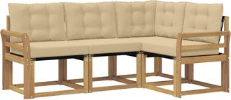vidaXL Conjunto De Sof&aacute;s De Exterior 4 Uds. Y Beige Vidaxl
