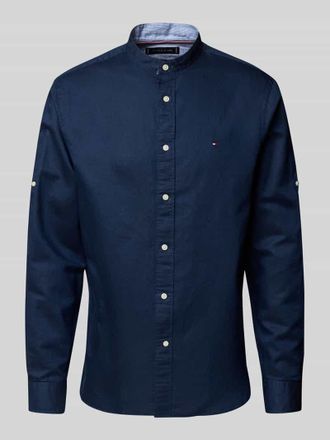 Tommy Hilfiger Regular Fit Freizeithemd aus Baumwoll-Leinen-Mix in Marine, Gr&ouml;&szlig;e XXL