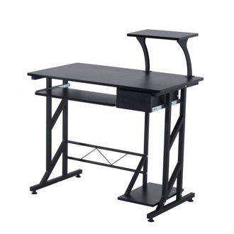 Carter's Compact Computer Desk Home Office Workstation W/Sliding Keyboard Tray Drawer and Host Box Shelf-Black - CARTER | TJ Hughes Black