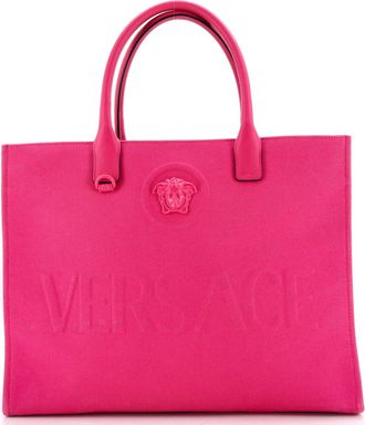 Versace La Medusa Tote Embossed Canvas Large