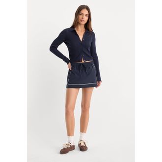 Good American Womens The Sport Skort | Storm Blue, Size Medium | Good American by Khlo&Egrave; Kardashian