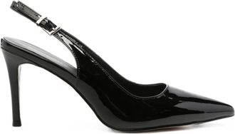 Sergio Moretti Black Glossy Adjustable Buckle Strap Patent Leather Pumps