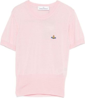 Vivienne Westwood Short-Sleeve Fitted Top With Embroidered Emblem