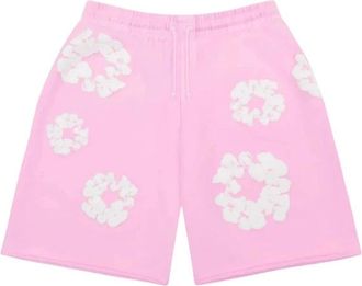 Denim Tears The Cotton Wreath Sweatshorts - Dames - Korte Broeken - Roze - XL - Katoen - Korte Broeken
