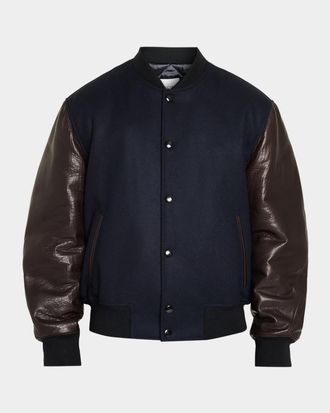 Givenchy Men & apos;s Mix-Material Varsity Jacket