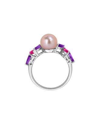 Rina Limor Silver 1.00 ct. tw. Gemstone & 8-8.5mm Pearl Ring