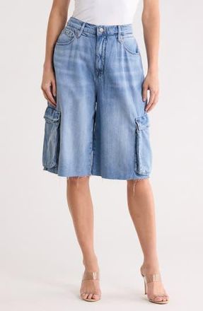 Good American Denim Cargo Shorts in Indigo876 at Nordstrom Rack