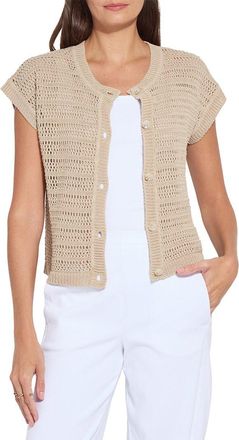 Lyss&eacute; Brisa Linen Mesh Sleeveless Linen-Blend Cardigan
