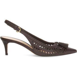 Gianvito Rossi Fes Sling Slingback in Brown Calf Leather at Nordstrom, Size 41.5