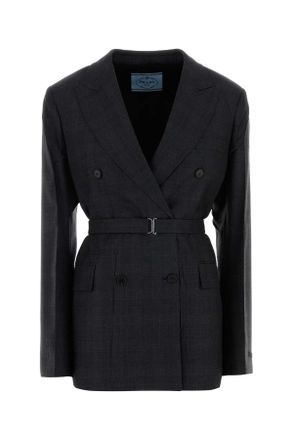 Prada Virgin Wool Blazer - Gray