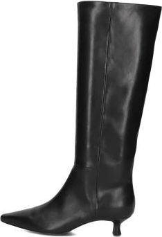 Inuovo Elegante hoge laarzen met kittenhak - Dames - Hoge Laarzen - Zwart - 38 EU - Wol - Schoenen