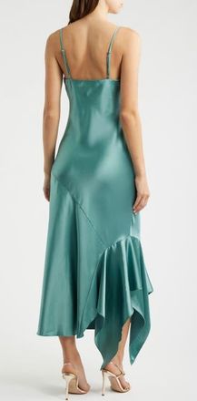 Emerald Sundae Sleeveless Satin Bias Slipdress in Sea Foam at Nordstrom, Size X-Small
