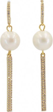 Luxe Womens Fresh Water Pearl Earrings In Gold
