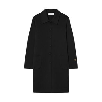 Busnel Lilli Gebreide Woljas - Dames - Mantel - Zwart - L - Wol - Jassen