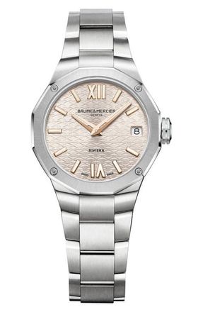 Baume & Mercier Riviera 10810 Bracelet Watch, 33mm in Silver at Nordstrom