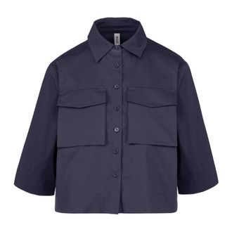 Bomboogie Camisa de Manga Corta - Blouses & Shirts - Mujer - Azul - XL