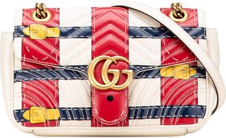 Gucci Pre-owned Womens Marmont Shoulder Bag Quilted Design - White Leather - One Size