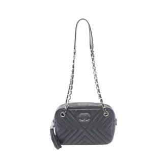 Chanel Pre-owned Vintage Crossbody Tas - Dames - Pre-owned - Zwart - Maat: ONE Size Leer