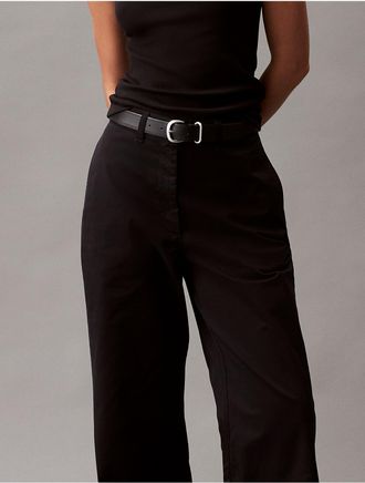 Calvin Klein Womens Wide Leg Stretch Chino Pants - Black - 25