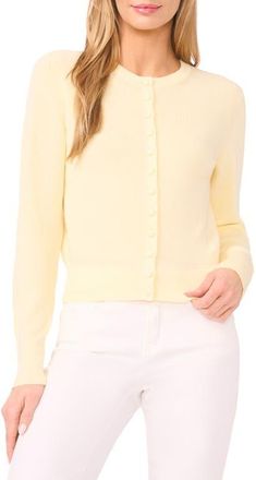 CeCe by Cynthia Steffe Rib Cardigan in Lemon Drop at Nordstrom, Size Medium