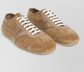 Dries Van Noten leather suede low-top sneakers