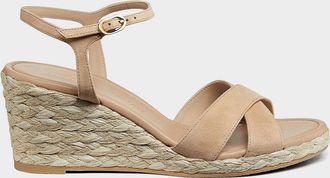 Stuart Weitzman 65mm Dayna Suede Espadrille Wedge Sandals