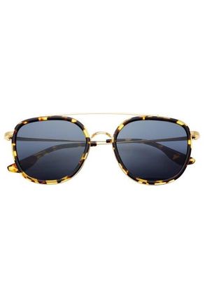 Freyrs Eyewear Weston Round Sunglasses in Yellow Tortoise /Gray at Nordstrom