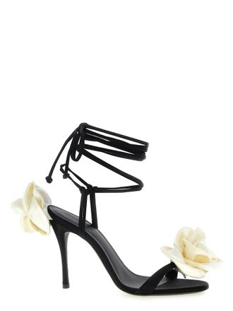 Magda Butrym Satin Sandals White/Black