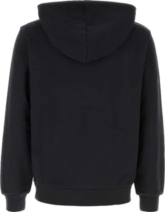A.P.C. Unisex Logo-Embroidered Hoodie Black Cotton Elastane Hoodies