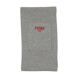 Fendi Winter Scarves, unisex, Gray, Size: ONE SIZE Soft Knitted Neck Warmer