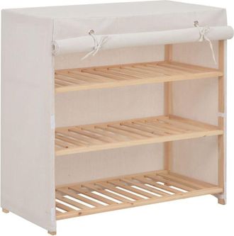 vidaXL Mueble zapatero con funda de tela blanco 79x40x80 cm Vidaxl