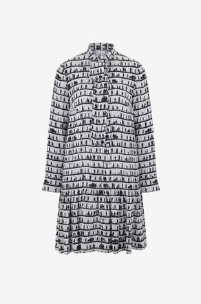 Akris Kurzes Cr&ecirc;pekleid mit Schoss Urban Scenes