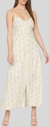 Blu Pepper Floral Tile Print Midi Dress in Ivory at Nordstrom Rack, Size Medium