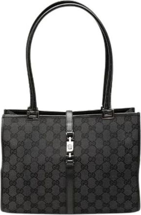 Gucci Pre-owned Shoulder Bags, female, Black, Size: ONE SIZE Pre-owned GG Canvas Jackie Shoulder Bag