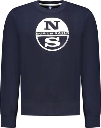 North Sails Katoenen sweater met ronde hals - Heren - Sweatshirts - Blauw - XL - Katoen - Hoodies & sweatvesten