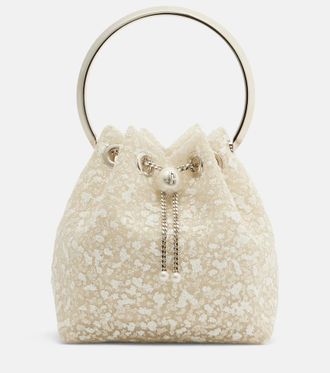 Jimmy Choo London Bon Bon Small embellished lace bucket bag