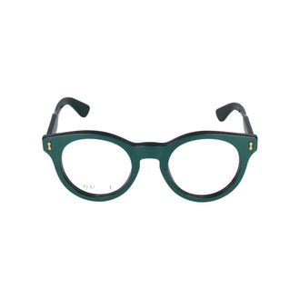 Gucci Groene Transparante Bril Gg 1266O Stijl - Heren - Brillen - Groen - 48 MM - Accessoires
