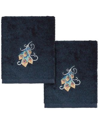 Linum Home Textiles 100% Turkish Cotton Penelope 2Pc Embellished Washcloth Set