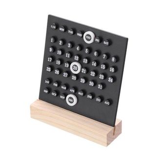 OEM Calendario Perpetuo De Madera, Soporte De Escritorio De Acr&iacute;lico Que Muestra El Mes, El D&iacute;a De La Semana Y La Fecha, Tiendas, Color Negro