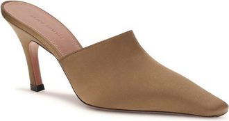 Amina Muaddi Womens Brown Silk Sandals