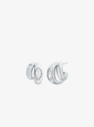 Michael Kors Marquise Cut Cubic Zirconia Double Hoop Earrings