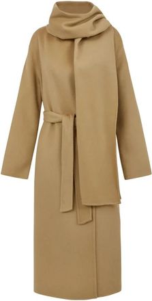 P.A.R.O.S.H. Wollen jas voor vrouwen - Dames - Jas met riem - Beige - XS - Wol - Jassen