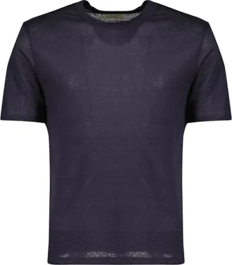 Officine G&eacute;n&eacute;rale Tops, Heren, Blauw, S, Linnen, Garment T-shirt