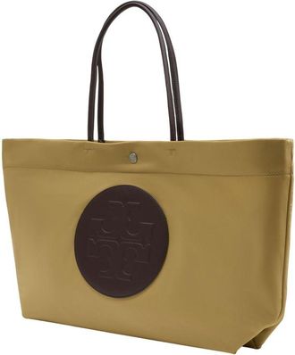Tory Burch Womens Ella Twist Tote Beige Synthetic