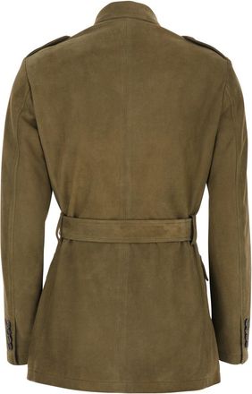Tagliatore Womens Single-Breasted Jacket Clea Green Leather Lamb Blazers