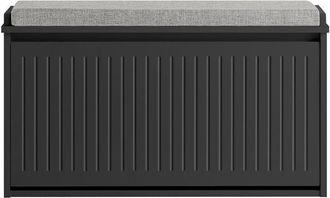 SoBuy Sobuy - Scarpiera da Ingresso Scarpiera con ribalta Cassapanca Portascarpe con cuscino,Nero, L62xP25xA46cm FSR98-SCH
